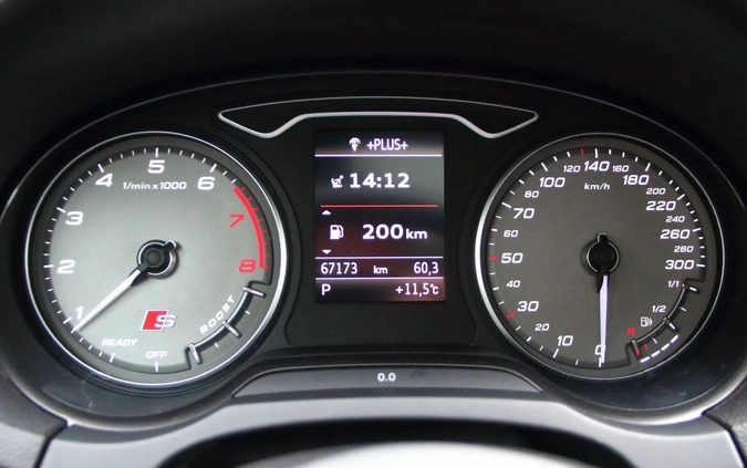 Audi S3 cena 132000 przebieg: 67000, rok produkcji 2017 z Warszawa małe 436